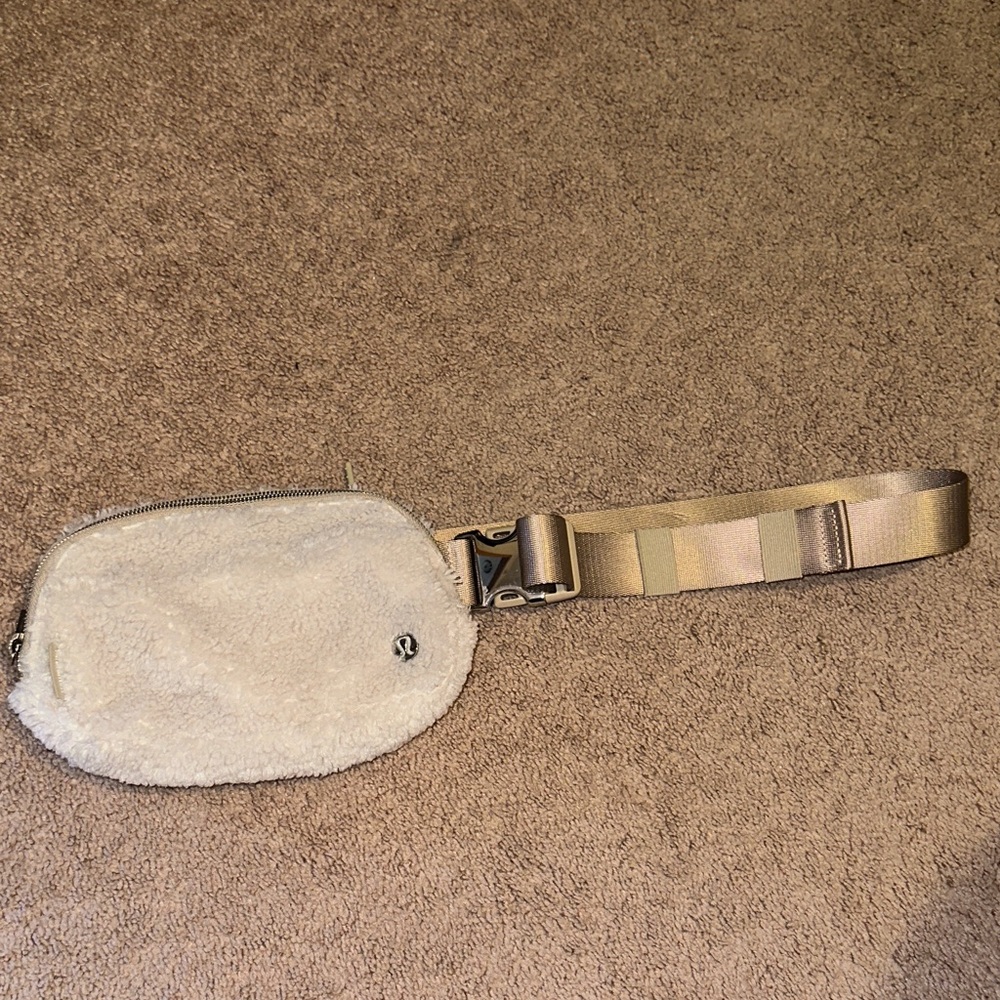 Lululemon Cream Fleece Belt Bag